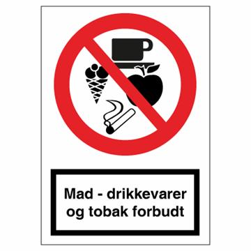 Mad, drikkevarer og tobak forbudt