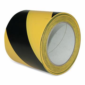 Gulvtape gul/sort - 100 mm